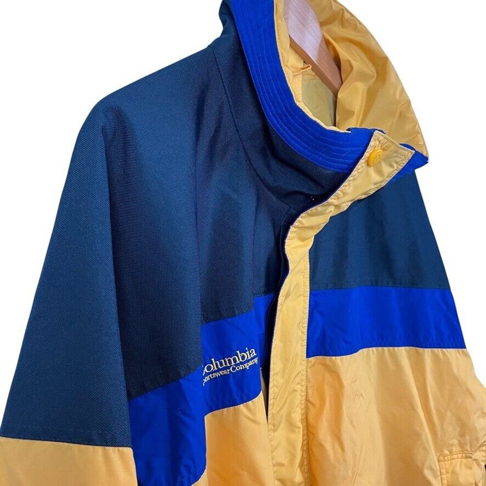 Columbia Mens Yellow Blue Bugaboo Full Zip Jacket Nylon Hiking Camping sz XL - Picture 4 of 12